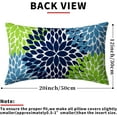 thumbnail image 3 of Navy Blue Green Pillow Covers 12x20 Light Blue Dahlia Flowers Modern Rustic Decorative Lumbar Couch Pillow Cases with Zipper Set of 2 Home Decor for Living Room Bedroom Bed Cushion Outdoor, 3 of 6