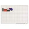 MasterVision MA0592830A 1 in. x 2 in. Grid 48 in. x 36 in. Aluminum Lacquered Steel Magnetic Dry Erase Planning Board with Accessories - White/Silver