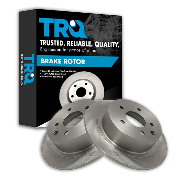 TRQ Rear Brake Rotors Set Solid Fits Select 2002-2022 Nissan Altima 2011-2017 Juke 2004-2018 Maxima 2007-2019 Sentra