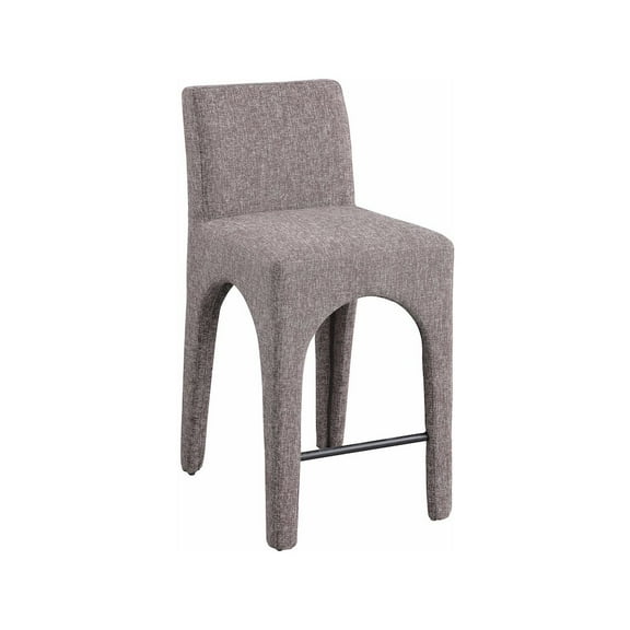 Meridian Furniture Gramercy Brown Linen Textured Fabric Stool