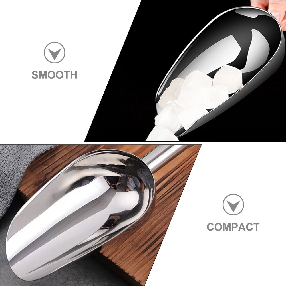 Raindrops Stainless Steel Ice Scoop for Kitchen Use Silver Perfect for Crushed Ice Candy Nuts 7.87 Inches