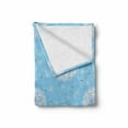 thumbnail image 2 of Floral Soft Flannel Fleece Blanket, Dandelion Petals Flying Fluffy Soft Flora in Pastel Tones Spring Romantic Design, Cozy Plush for Indoor and Outdoor Use, 50" x 70", Sky Blue White, by Ambesonne, 2 of 6