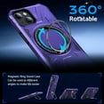 thumbnail image 2 of Designed for iPhone 14/13 Case, Hard Rugged Shockproof, with 360 Rotate Ring Kickstand, Heavy Duty Protection Hard Phone Case Cover for iPhone 14/13, Purple, 2 of 12