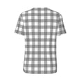 thumbnail image 3 of Balery Gray Checkboard Baseball Jersey for Men Casual Button Down Shirts Short Sleeve Active Team Sports Uniform-Large, 3 of 9