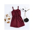 thumbnail image 3 of Kmbangi Kid Girls Casual Playsuit Spaghetti Straps Sleeveless Solid Color Ruffle Short Jumpsuit, 3 of 7