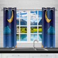 thumbnail image 2 of MKHERT Cartoon Funny Fox Looking At Cheese-moon Window Curtain Kitchen Curtain 26x39 inch,Two Piece, 2 of 2