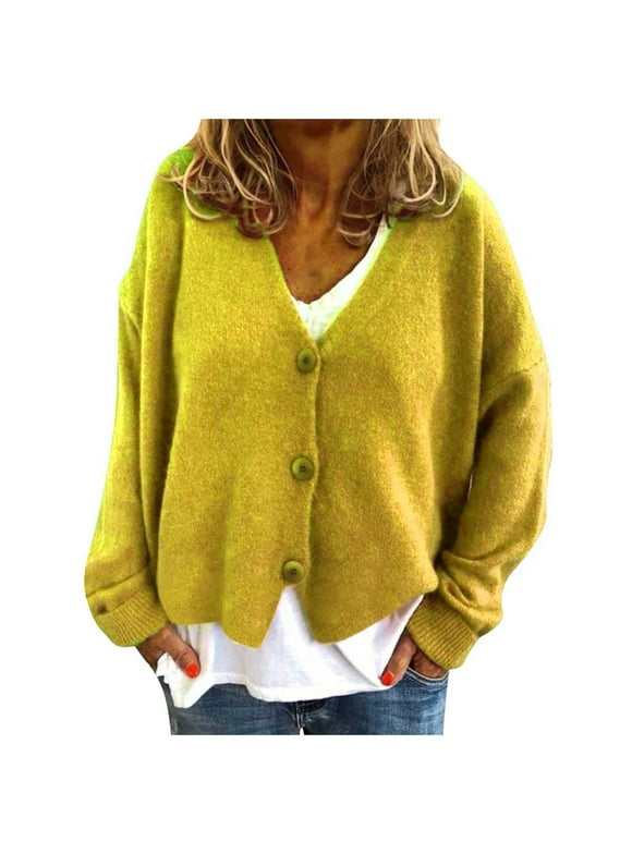 saby KNIT CARDIGAN - L.YELLOW-