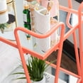 thumbnail image 4 of Linon Lawsonia 2-Tier Mid-Century Mobile Bar Cart with Mirrored Top, 32.5" Tall, 27 lb, Coral, 4 of 16