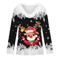 thumbnail image 4 of WEAIXIMIUNG T-Shirt à Manches Longues Imprimé de Noël pour Femmes Automne Hiver Mode Décontractée Col en V, 4 of 5