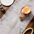 thumbnail image 3 of Summer Beach Table Runner 90 Inches, Pink Starfish Ocean Conch Grey Wood Grain Bed Runner Dresser Scarves Tabletop for Indoor Outdoor Parties/Ceremony/Banquet, 13" x 90", 3 of 9