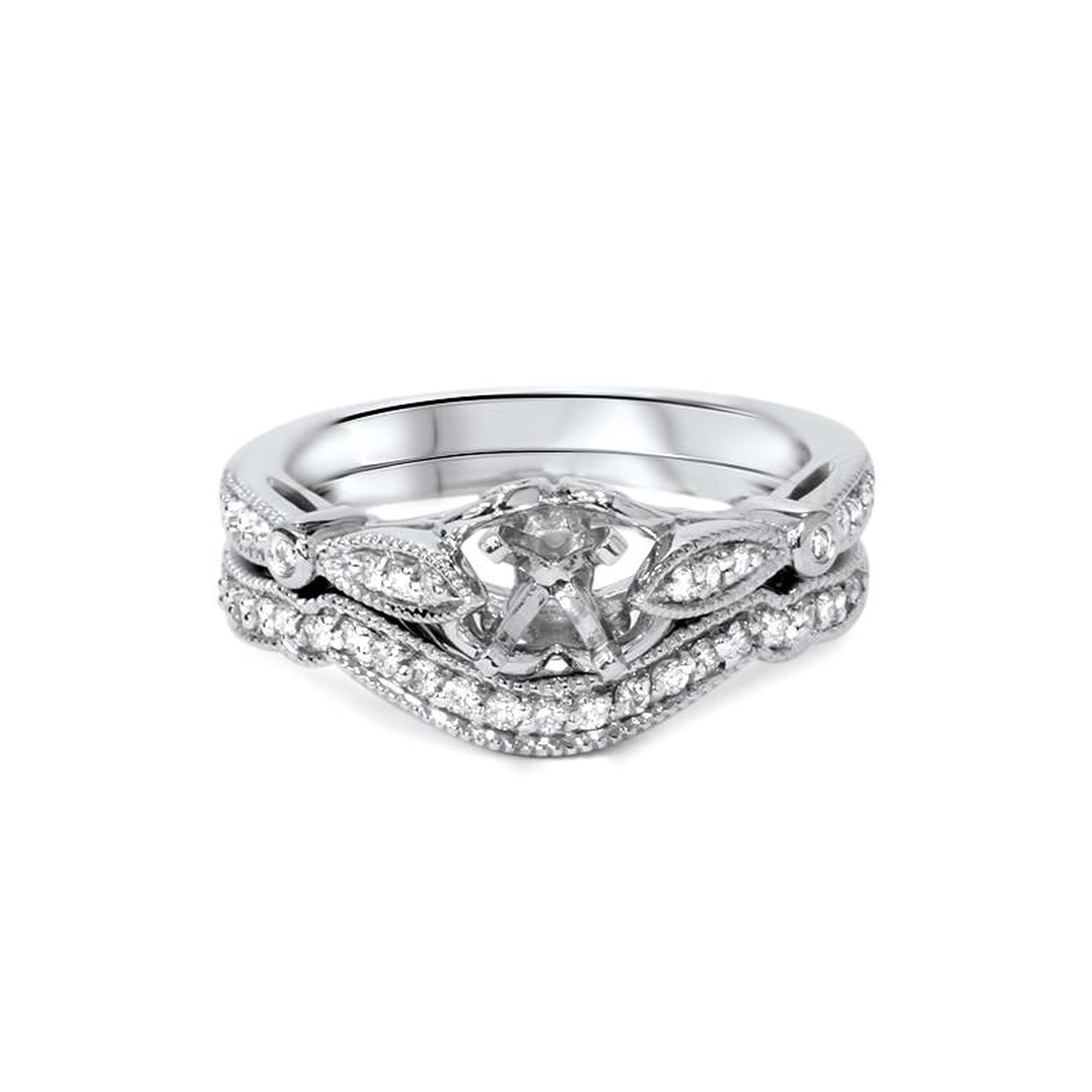Pompeii Vintage Diamond Engagement Ring Semi Mount Setting Wedding Band Art Deco Filigre