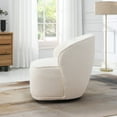 thumbnail image 7 of KINWELL Cream Modern Boucle Upholstered Accent Swivel Armchair, 7 of 7