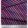thumbnail image 2 of Soimoi Purple polyester Crepe Fabric Diagonal Arrow Fabric Prints By Yard 42 Inch Wide, 2 of 3