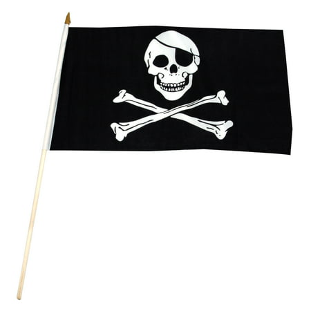 Pirate (Jolly Roger) Flag 12x18 inch stick flag