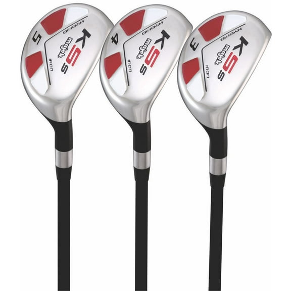 Majek Golf  1 inch Over Big & Tall Men's All True Hybrid Set, Includes: #3, 4, 5 Regular Flex Graphite Shaft Utility R Flex Club (Tall 6'0" / 1" Over) Midsize Black Pro Velvet Grip