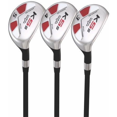 Majek Golf +1 inch Over Big & Tall Men's All True Hybrid Set, Includes: #3, 4, 5 Regular Flex Graphite Shaft Utility R Flex Club (Tall 6'0"+/+1" Over) Midsize Black Pro Velvet Grip