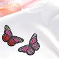thumbnail image 4 of Paquete de 34 parches de mariposas rosas compatibles con chaquetas, jeans y manualidades, 4 of 5