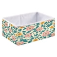 thumbnail image 2 of WOBOGO Pink and Turquoise Flowers Storage Basket Foldable Easy to Clean Durable with Hollow Support Plate with Handle 15.75×10.63×6.96 in, 2 of 8