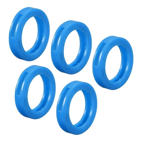 Unique Bargains 24mm Silicone Identifier Coding Tags Sleeve Key Cap Rings Cover, Blue 20 Pack