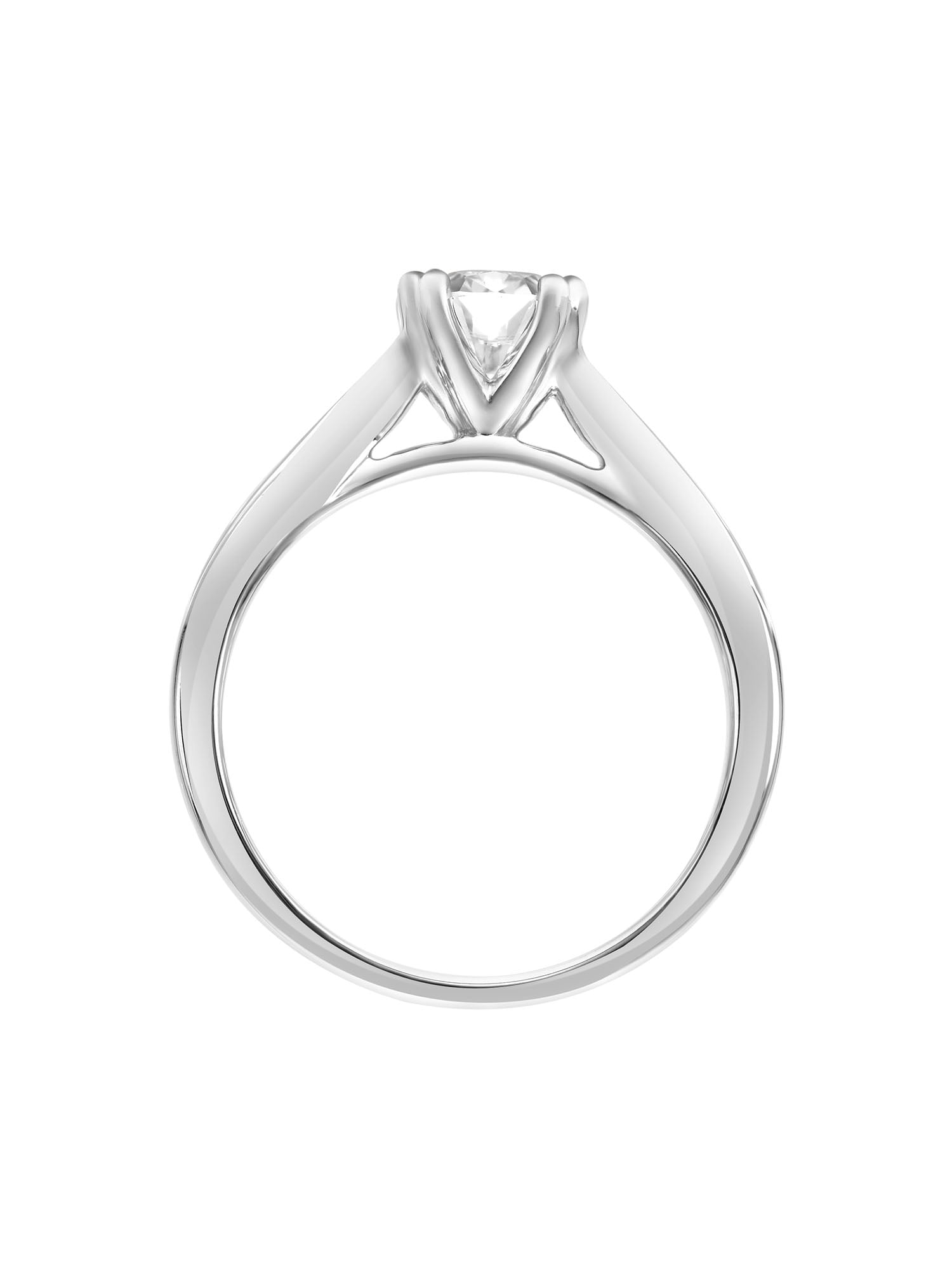 1 Carat Classic Round Moissanite Sterling Silver Solitaire Women's Engagement Ring