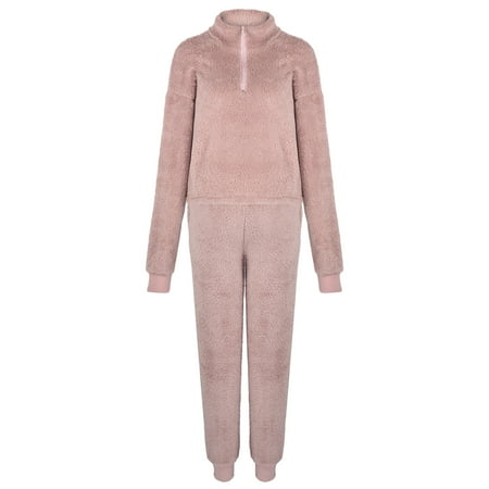 

Aayomet Womens Pajamas Women s Bella Printed Petite Long Sleeve Top & Pant Pajama Set Pink XL