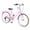 Pink, variant on Dolonm 24" Women's Cruiser Bike, 6 Speed City Commuter Bike, High-Carbon Steel Frame Bicycle with Rear Rack, Cup Holder & Dual-Disc Brakes, Yellow