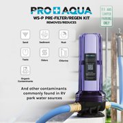 PRO+AQUA RV Water Filter AND Portable Water Softener Regeneration Kit - 5 Micron Filtration, Anti-Corrosion Brass Fittings, Transparent Housing, Filters chlorine, bad taste, odors, sediment, bacteria