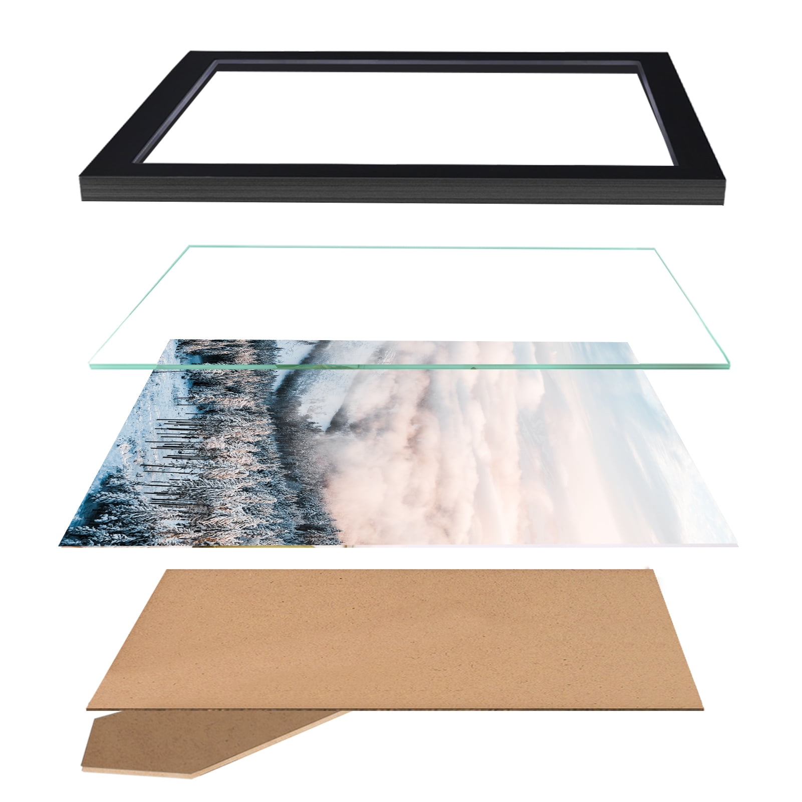 12-Pack 8x10 Black Photo Frames Bulk for Wall or Tabletop Decoration
