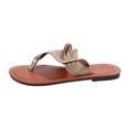thumbnail image 2 of YHAJDS Women's Beach Sandals Toe Loop Flat Slides Summer Vacation Outdoor Comfort Shoes Casual Walking Slippers, 2 of 10