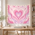 thumbnail image 5 of Pink Hearts on a Wavy Pastel Background, Romantic Retro Style for Teen Girls, Aesthetic Wall Decor, Valentine's Day Gift, Tapestry Wall Hanging for Bedroom and Dorm, 5 of 7