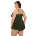 thumbnail image 4 of Aqua Green, Women's Plus Size Keyhole Blouson Romper, Malachite Green, 2X, 4 of 4