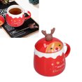 thumbnail image 4 of Taza navideña de cerámica de 450 ml ANGGREK para Oficina Dormitorio cocina Alce Lindo, 4 of 8