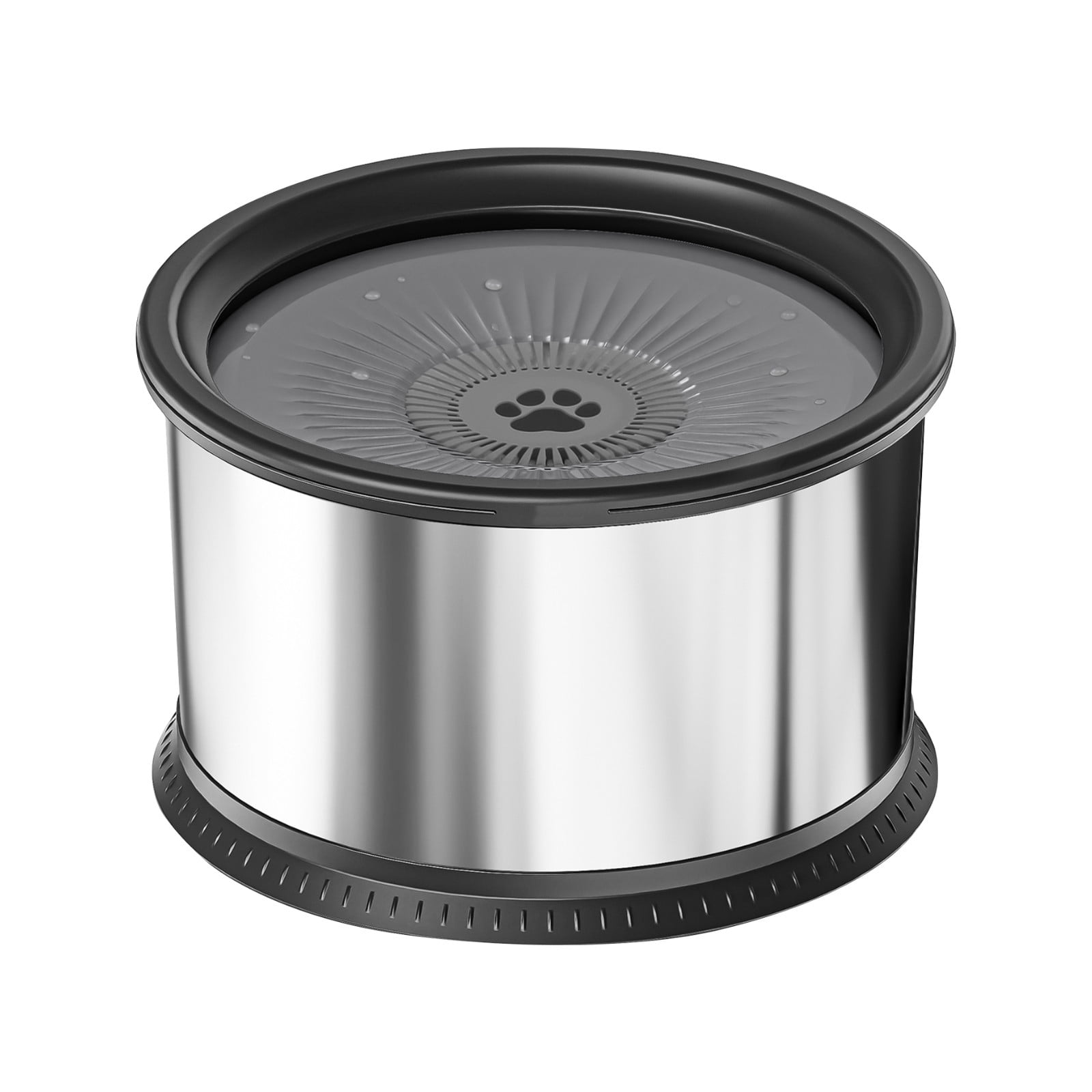 No Spill Dog Water Bowl,Large 1.6 Gallon Stainless Steel Floating Bowl for Large Dogs,Slow Water Flow Prevents Splashing,Non Slip Base for Indoor/Outdoor，Black