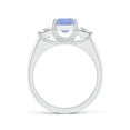 thumbnail image 2 of Angara Natural 1.1 Ct. Tanzanite with Diamond Classic Ring in 14K White Gold for Women (Ring Size: 4.5), 2 of 9