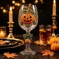 thumbnail image 5 of Halloween Wine Goblets,Clear Stemmed Glass with Pumpkin and Star Pattern Decor,for Festival Dinner Table and Holiday Party Supplies, 5 of 5