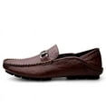 thumbnail image 4 of Men's Casual Loafers Slip On Leather Shoes Comfortable Lightweight Driving Shoes Male Moccasins Classic Penny Loafer Flats Boat Shoes Outdoor Walking Shoes, 4 of 12