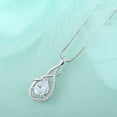 thumbnail image 2 of Starchenie Infinity Teardrop Pendant Necklace for Women 925 Sterling Silver April Birthstone Cubic Zirconia Jewelry, 2 of 6