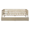 thumbnail image 2 of Cterwk Twin Size Daybed Wood Bed with Two Drawers, Brown, 2 of 9