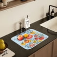 thumbnail image 5 of Yayeee Dish Drying Mat for Kitchen Counter 18" x 24" Microfiber Super Absorbent Coffee Decorative Pad, Yellow Floral Tomatoes, 5 of 9