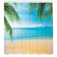 thumbnail image 3 of Ambesonne Beach Shower Curtain, Exotic Lagoon Sand Ocean, 69"Wx75"L, Sand Brown Sky Blue, 3 of 3