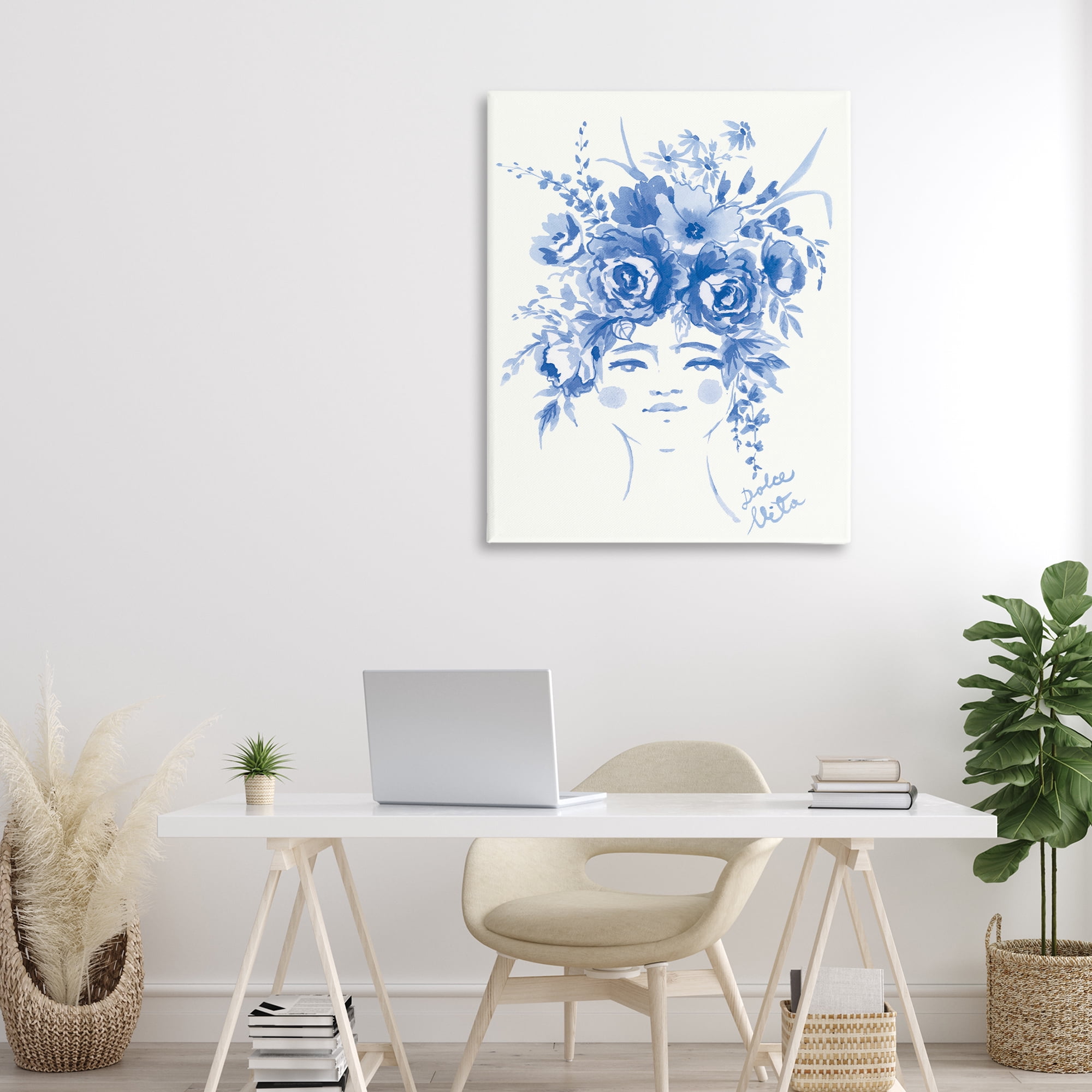 Stupell Industries Dolce Vita Woman with Roses Canvas Wall Art, design by Karolina Sato