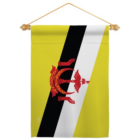 Brunei Garden Flag Set Nationality 13 X18.5 Double-Sided Yard Banner