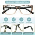 thumbnail image 4 of AQWANO Stylish Designer Reading Glasses for Women Blue Light Blocking Readers Fashion Pattern Print Anti Eye Strain Eyeglasses, 1.5, 4 of 6