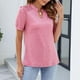 thumbnail image 3 of Blusas para las Mujeres Casual Manga Corta V-Cuello Suéter Color Sólido, Moda Poliéster/Spandex para el Hogar Y Diario, 3 of 8