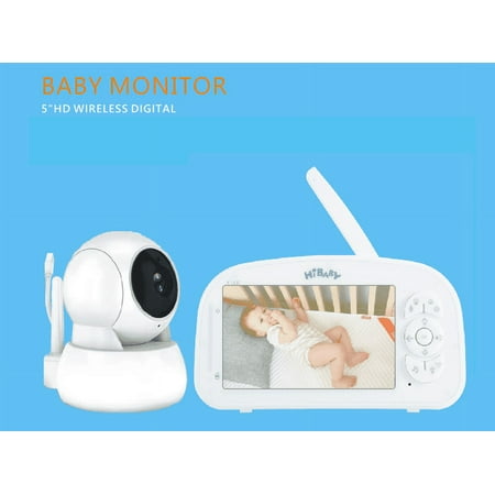Gtekpros MB518 Video Baby Monitor 5" Screen 1080P HD Baby Camera 5200mAh 2-Way Audio Temperature Monitoring Lullabies Pan-tilt Infrared Night Vision