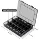 thumbnail image 5 of 4 contenedores organizadores apilables de plástico con divisores ajustables, caja de plástico con 18 compartimentos de rejilla extraíbles, 5 of 7