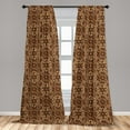thumbnail image 5 of Ambesonne East Curtains, Floral Spirals, Pair of 28"x63", Brown Pale Brown Beige, 5 of 5