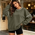 thumbnail image 5 of LUVDA Crewneck Sweatshirts for Women Contrast Trim Oversized Pullover Long Sleeve Loose Fit Casual Fall Tops, 5 of 9