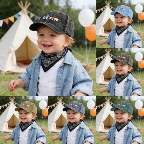 Boys and Girls Baseball Cap Children Vintage Cartoon Embroidered Hat for Kids 6-12 Months 12-24 Months 2T 3T 4T 5T 6T 7T 8T Children Blue,3-8 Years