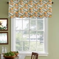 thumbnail image 3 of Country Orange Curtain Valances for Windows, Kitchen Valance Window Treatments Panel 2 Pack, Summer Spring Botanical Plants Leaves Rod Pocket Short Curtains for Bathroom Bedroom 60 x 18 Inch, 3 of 8